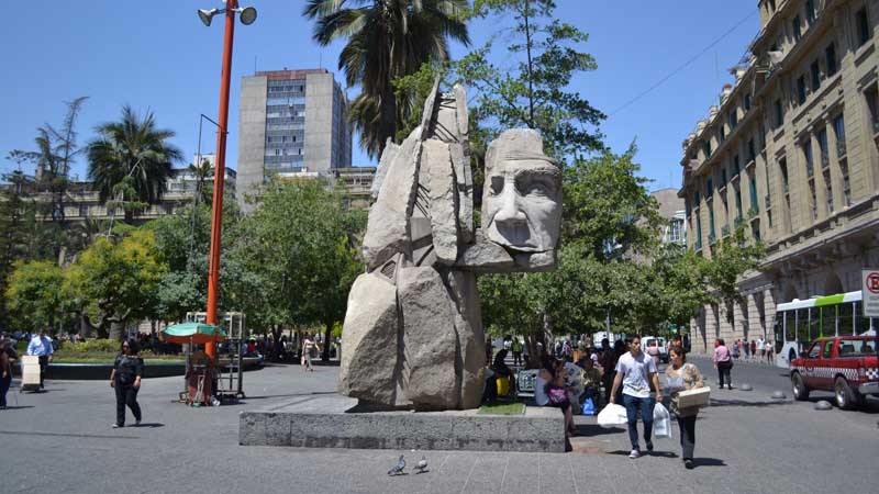 Santiago de Chile – Sculpture in Plaza de Armas